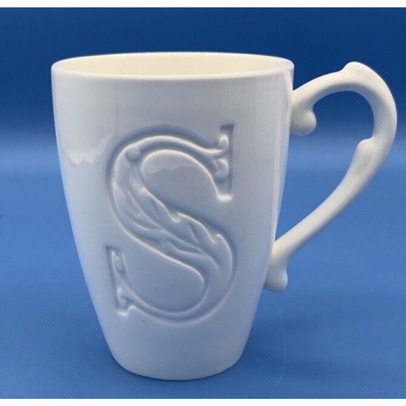 Lenox Other - Lenox American by Design White Mug Cup Embossed Letter Initial "S” *Pre-Owned*